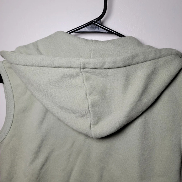 Brandy Melville Light Green Hooded Zip-Up Vest Sweater | One Size - Picture 7 of 8